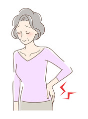 腰痛に悩む女性