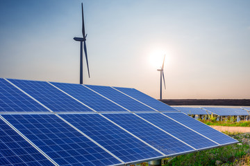 Solar panels and wind power generation equipment