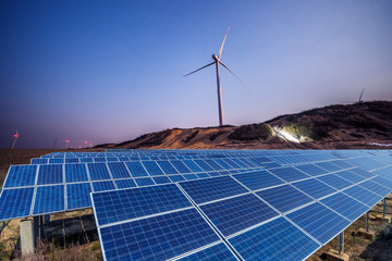 Solar panels and wind power generation equipment