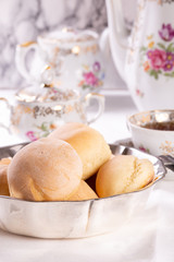 Obraz na płótnie Canvas Fresh delicious small muffins for morning tea