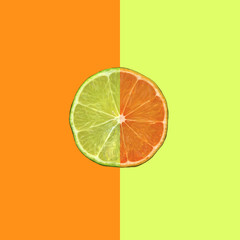 Lime orange mix icon, background concept and creative layout, creatice icon.