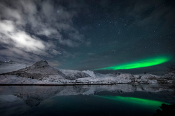 Fototapeta na wymiar Polarlicht über den Lofoten - Nordnorwegen