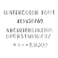 Hand drawn watercolor artistic font