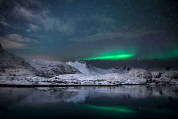 Fototapeta na wymiar Polarlicht über den Lofoten