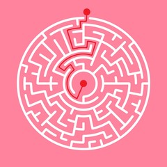 Maze symbol Labyrinth icon. Maze and intricacy, confuse symbol. Flat design. Stock - Vector illustration