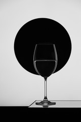 wine glass on black background