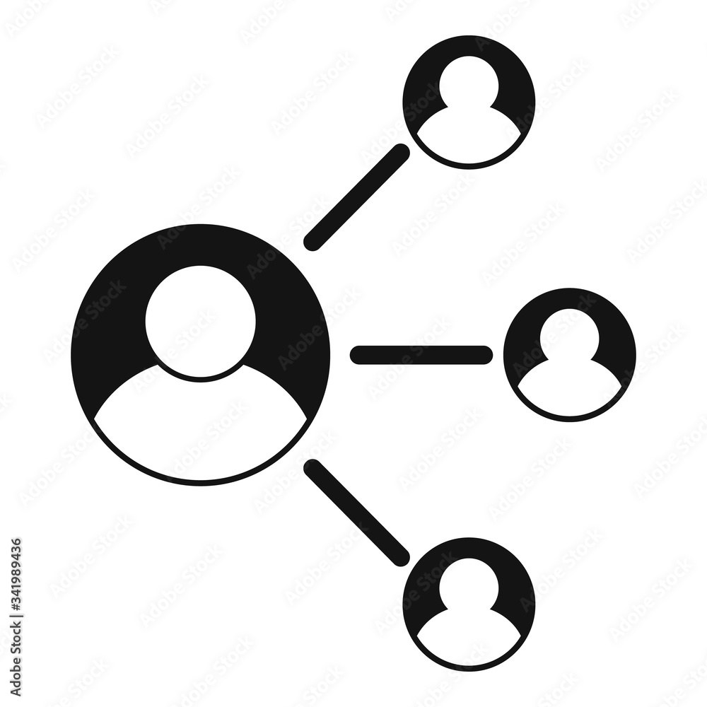 Poster marketing referral program icon. simple illustration of marketing referral program vector icon for w