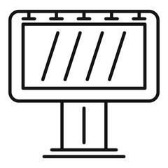 Billboard exhibition center icon. Outline billboard exhibition center vector icon for web design isolated on white background