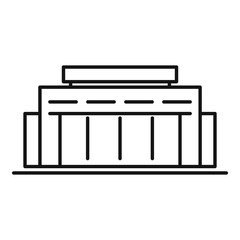Road exhibition center icon. Outline road exhibition center vector icon for web design isolated on white background