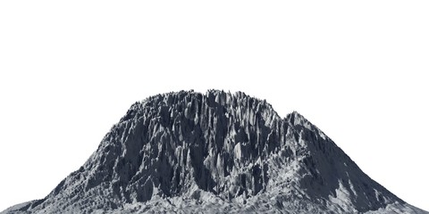 Snowy mountains Isolate on white background 3d illustration