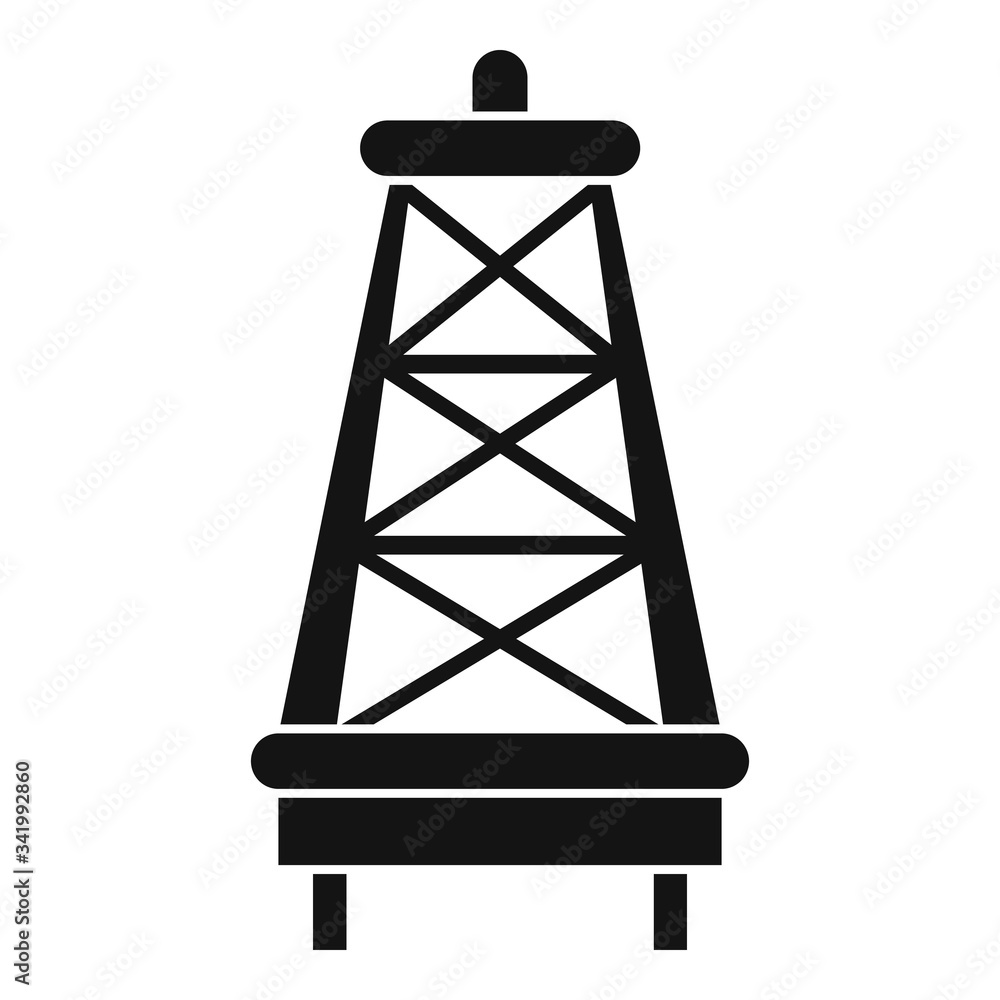 Poster derrick icon. simple illustration of derrick vector icon for web design isolated on white background
