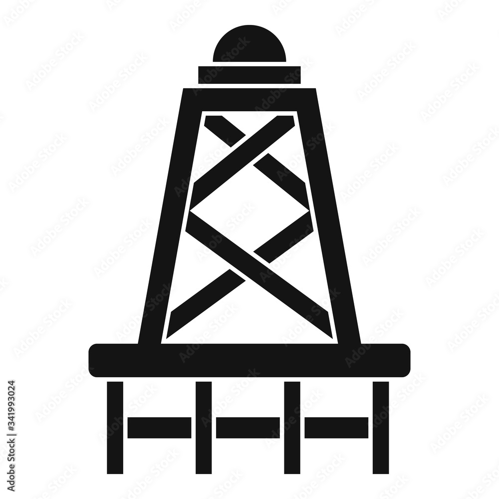 Poster derrick tower icon. simple illustration of derrick tower vector icon for web design isolated on whit