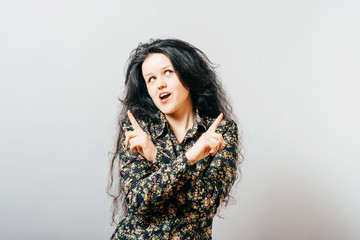 Girl shows in different directions