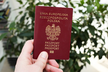 Close up of Poland Passport
