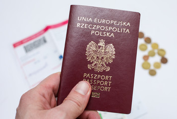 Close up of Poland Passport