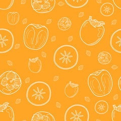 Persimmon pattern on an orange background