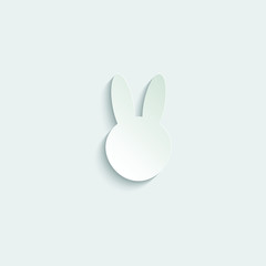 Paper rabit icon vector easter symbol
