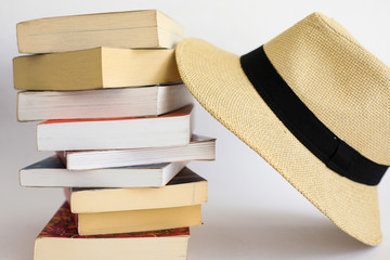 Books on the white background