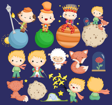 a cute vector of the little prince stories
