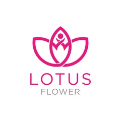 Abstract lotus logo. Linear style beauty and fashion. You can change the colour to white, yellow, blue, red, etc.