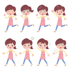 cute type nursery teacher_walking & running