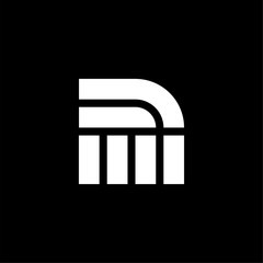 Vector Double Sided Geometric Lines Logo Letter N