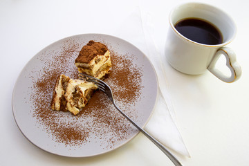 Traditional italian dessert tiramisu cake