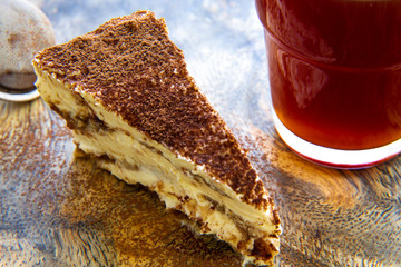 Traditional italian dessert tiramisu cake