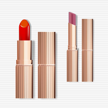 Rose Gold Lipstick Packaging With Ultra Slim Version	
