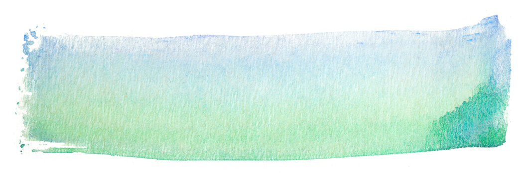 Green watercolor stain on a white background