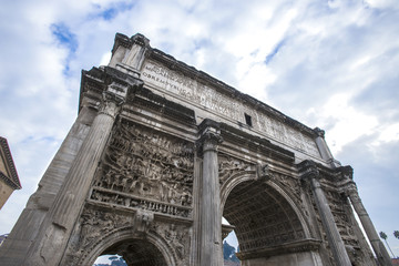 Fototapeta na wymiar Triumphal arch of Great Constantine in Rome, Italy .