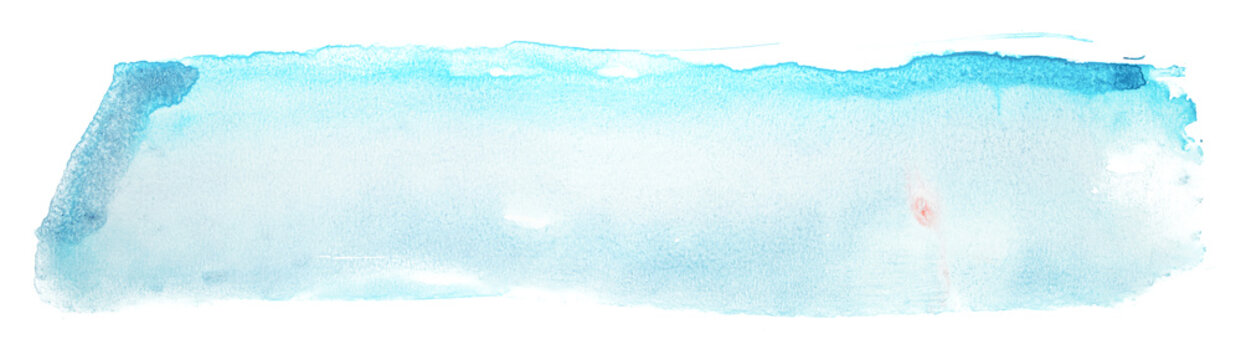 Spot watercolor light blue on paper