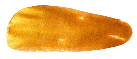 Spot gold color metallic shiny on a white background.