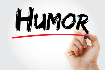 Humor text with marker, concept background