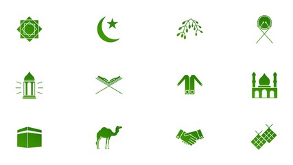 ramadan icons on white background.vector illustration