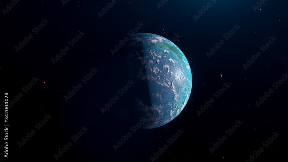 Canvas Prints blue exoplanet 3d render for background
