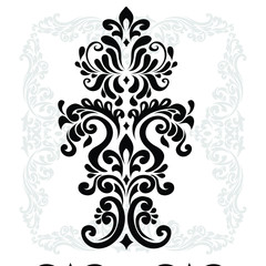 Damask pattern vector element. Classic luxury old-fashioned ornament grunge background. Royal victorian texture for wallpaper, textile, fabric, wrapping. Exquisite floral baroque patterns.