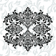 Vintage baroque frame scroll ornament engraving border floral retro pattern antique style acanthus foliage swirl decorative design element filigree calligraphy.