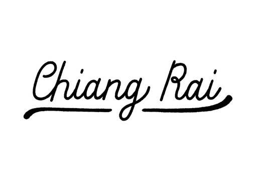 Chiang Rai hand lettering on white background