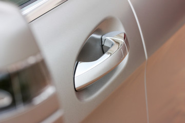 Close up of luxury vehicle door handle