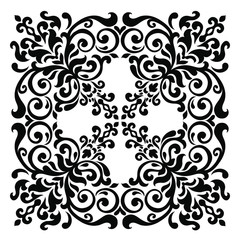 Damask pattern element. Classic luxury old-fashioned ornament grunge background. Royal victorian texture for wallpaper, textile, fabric, wrapping. Exquisite floral baroque patterns.