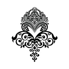 Vintage baroque frame scroll ornament engraving border floral retro pattern antique style acanthus foliage swirl decorative design element filigree calligraphy.
