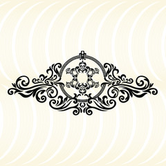 Vintage baroque frame scroll ornament engraving border floral retro pattern antique style acanthus foliage swirl decorative design element filigree calligraphy.