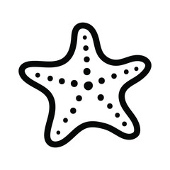 Starfish marine fish sea stars carapace aquatic icon doodle freehand style vector illustration 