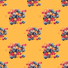 Hand drawn watercolor berries pattern