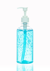 alcohol gel clean hand sanitizer bottle isolate on white background clipping path