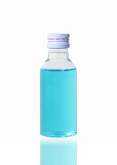 alcohol solution sanitizer clean protect germs virus bacteria covid-19 on white background clipping path
