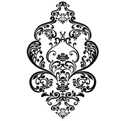 Damask pattern vector element. Classic luxury old-fashioned ornament grunge background. Royal victorian texture for wallpaper, textile, fabric, wrapping. Exquisite floral baroque patterns.