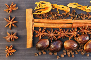 Aromatic Christmas spices.