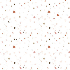 Vector terrazzo seamless pattern. Abstract textured background done from real broken small tile chips. Modern stone color pastel marble wallpaper for print and web.